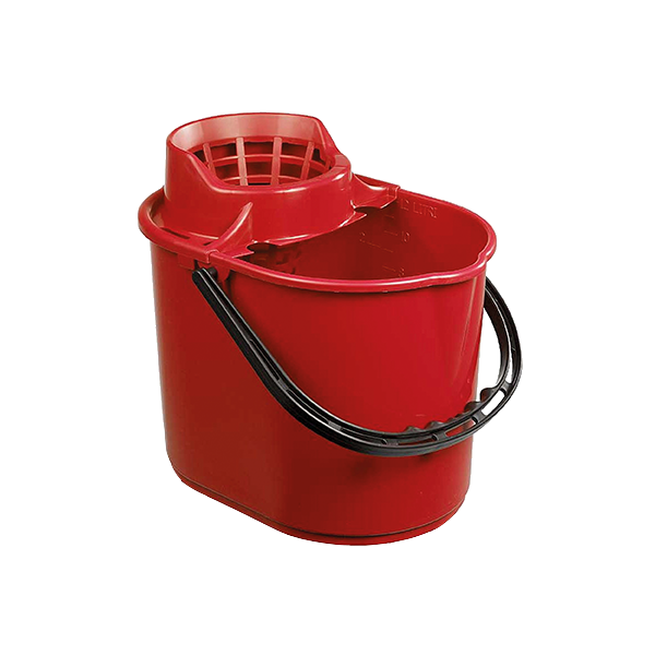12ltr Deluxe Mop Bucket & Cone Wringer Red
